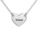 Personalized Silver Heart Necklace engraved with Name, Customizable Jewelry for Men & Women. Gift idea from MyArtsyGift.