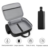 Black polyester lunch bag, featuring heat preservation, large capacity, and easy to carry, ideal for office work and picnics