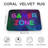 Coral velvet gamer rug with non-slip backing, bathroom floor carpet