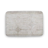 Coral Velvet Bath Rug with abstract pattern. Non-slip, quick-drying, and suitable for bathroom, kitchen, and bedroom.