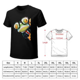 Men's black short sleeve t-shirt with frog graphic and size chart, Classic Tees for Men, S - 6XL