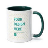 MyArtsyGift - Custom White Ceramic Mug, Personalized Inner Color Mug Customized Gift, Made in USA