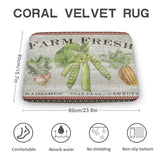 Coral velvet rug with farm-fresh vegetables design, non-slip, absorb water, 60x40cm