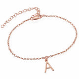 Rose Gold Initial A Bracelet. Custom name jewelry gift for women, a perfect personalized gift from MyArtsyGift.