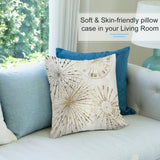 Plush throw pillow cover with gold burst design, soft and skin-friendly for living room decor