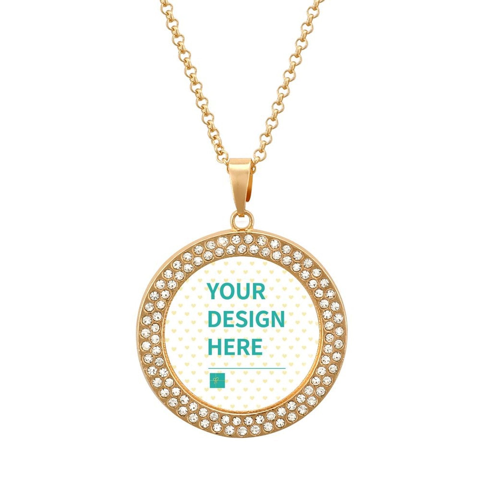 Personalized Photo Necklace for Women - 18K Gold Plated Pendant, 'Your Design Here' custom necklace