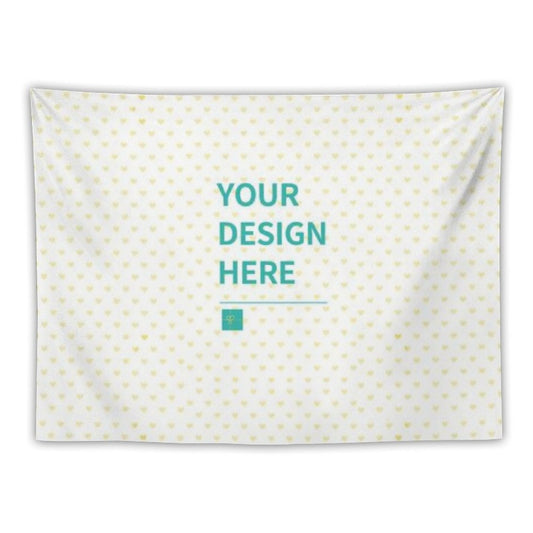 Customizable tapestry for wall, personalized design. Polyester material. Customize your own wall hanging.