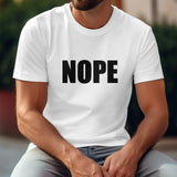 White NOPE Gildan unisex t-shirt, cotton fabric, suitable for casual wear and self-expression, MyArtsyGift.