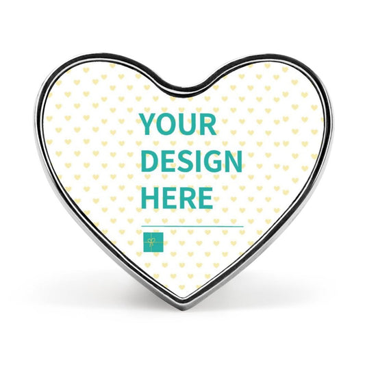 Customizable heart-shaped pin. Personalized aluminum alloy lapel pin, your design here.
