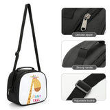 MyArtsyGift Kids Lunch Bag with Giraffe Design, durable, and adjustable strap.