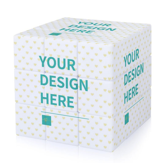 Personalized Photo Puzzle Cube with "YOUR DESIGN HERE" - Customizable gift toy