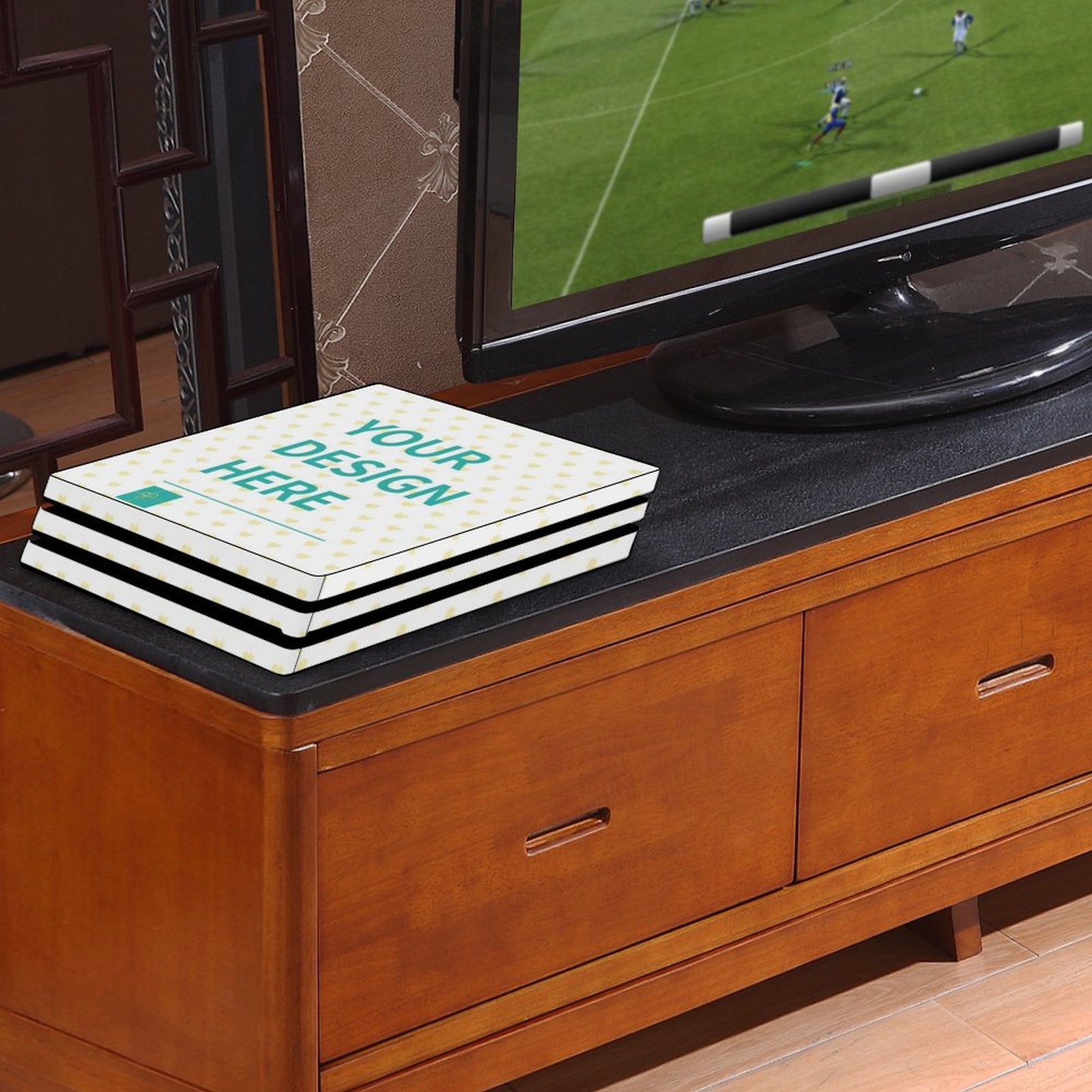 Custom PS4 skin with YOUR DESIGN HERE design, PVC adhesive material for PS4 Pro console and controller