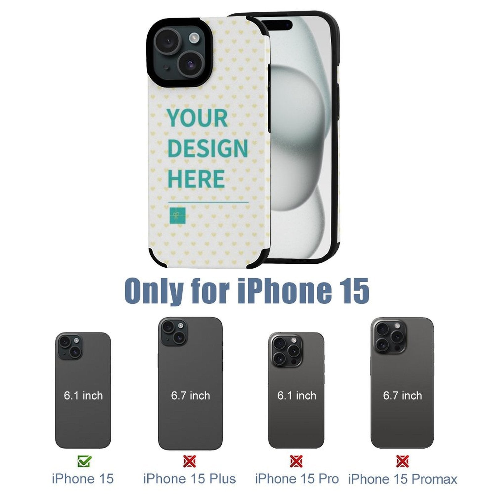 Custom iPhone 15 Series Case with Your Design Here, Fiber Leather Cover - Personalized Gift