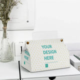 Custom PU tissue box cover with heart pattern and personalized design - Your Design Here, perfect for home or office.