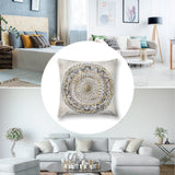 Gold mandala design plush throw pillow cover, a luxury home decor for couch and living room.