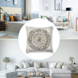 Gold mandala plush pillow cover, decorative cushion for sofa and living room, soft short plush material.