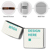 Custom lighter housing with "DESIGN HERE" design, a personalized gift. Wear-resistant copper case for men.