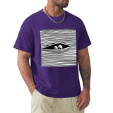 MyArtsyGift men's purple crew neck t-shirt with eye graphic. Comfortable cotton tee, perfect for everyday wear.