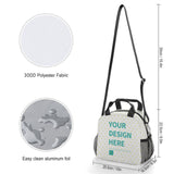 Customizable lunch box, 300D polyester material, personalized design options, reusable meal bag for boys, girls, and adults.