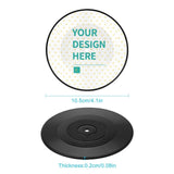 Customizable coaster with retro CD design and space for custom design, perfect for home or office.