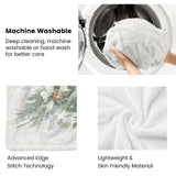 Winter Christmas Tree Flannel Blanket details: machine washable, soft, lightweight, with advanced stitch technology