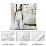Abstract art pillow cover with soft plush, invisible zippers, and fine stitching. MyArtsyGift.