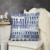 Soft plush throw pillow cover with blue abstract design for sofa, couch and living room decor. Comfortable and fluffy.