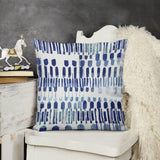 Blue abstract brushstroke pattern plush pillow cover for sofa or couch, MyArtsyGift