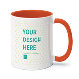 MyArtsyGift - Custom White Ceramic Mug, Personalized Inner Color Mug Customized Gift, Made in USA