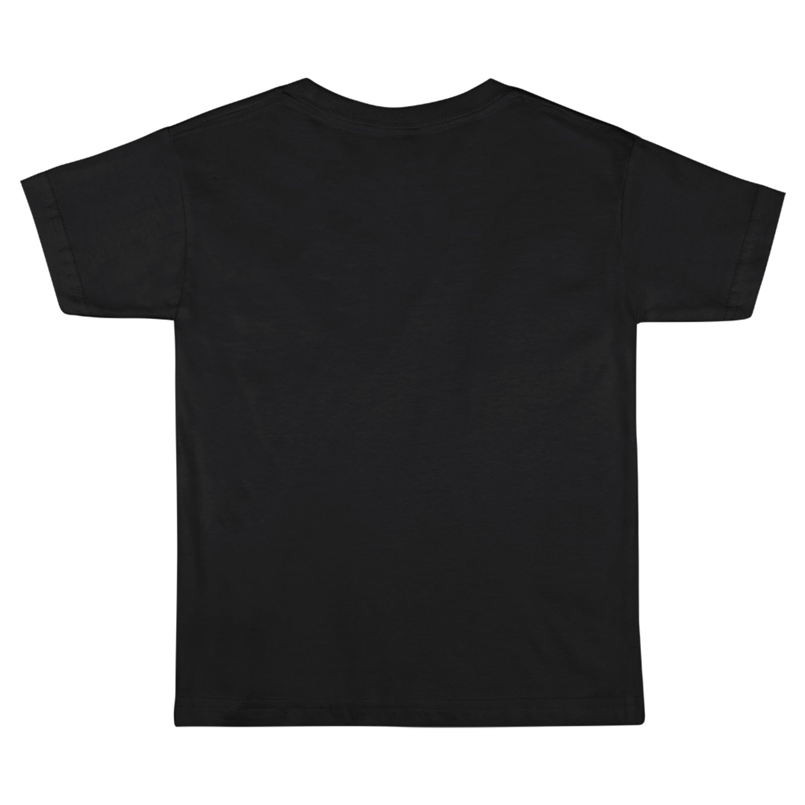 Black youth t-shirt back, cotton fabric, customizable design, perfect for kids.