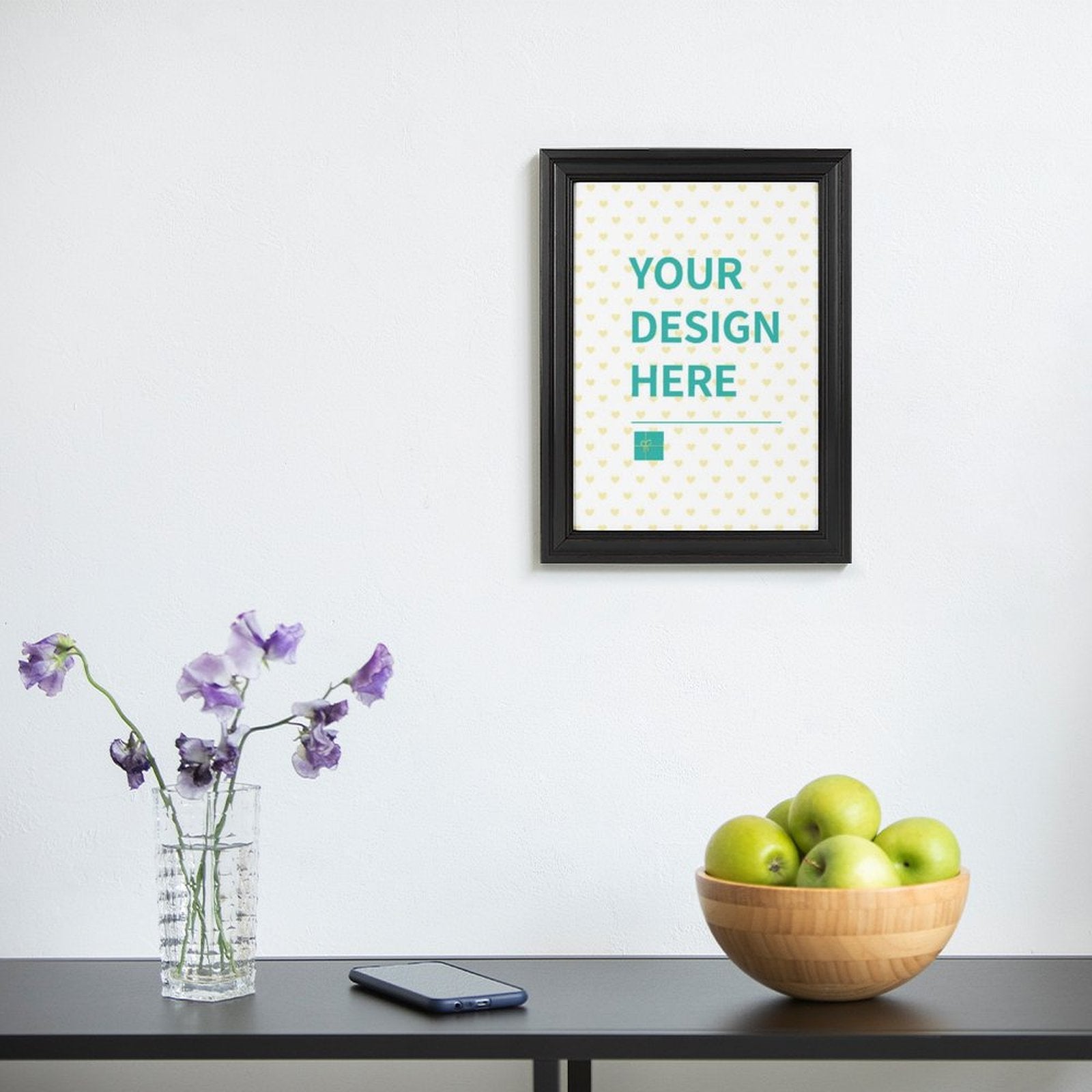 Custom canvas print mockup with your design, black frame, home decor, wall art gift, MyArtsyGift
