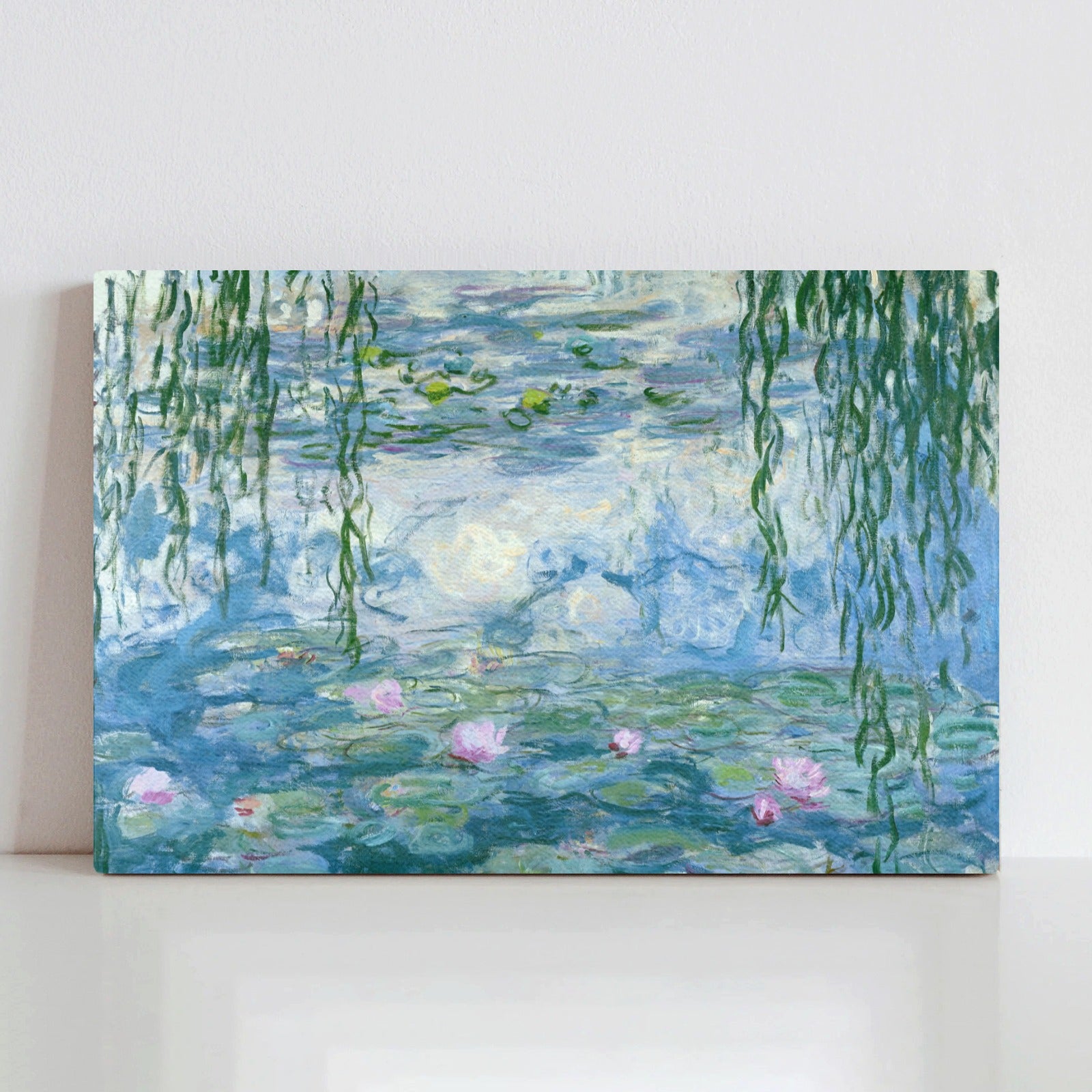 Monet's Water Lilies Canvas Print, Made in USA. Floral wall art for home decor.
