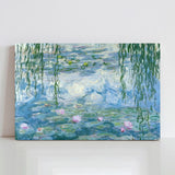 Monet's Water Lilies Canvas Print, Made in USA. Floral wall art for home decor.