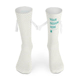 Custom holding hands socks with 'YOUR DESIGN HERE' text, perfect gift for couples and friends