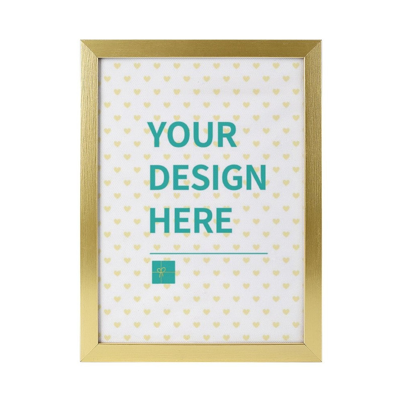 Custom canvas print, gold frame, 'YOUR DESIGN HERE' text, perfect for personalized gifts from MyArtsyGift.
