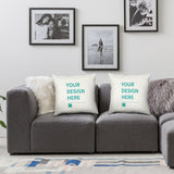 Custom polyester pillowcases with "YOUR DESIGN HERE" text, set of 2, bedroom or living room decor