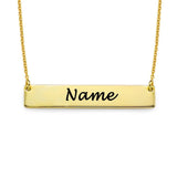 Gold Personalized Name Necklace, custom pendant with engraved name, jewelry gift for women & men