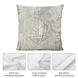 Geometric plush pillow cover, abstract design with soft fabric, invisible zipper, and fine workmanship.