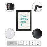 Personalized black framed canvas print. Customize your design, ideal for wall art gifts in various sizes.