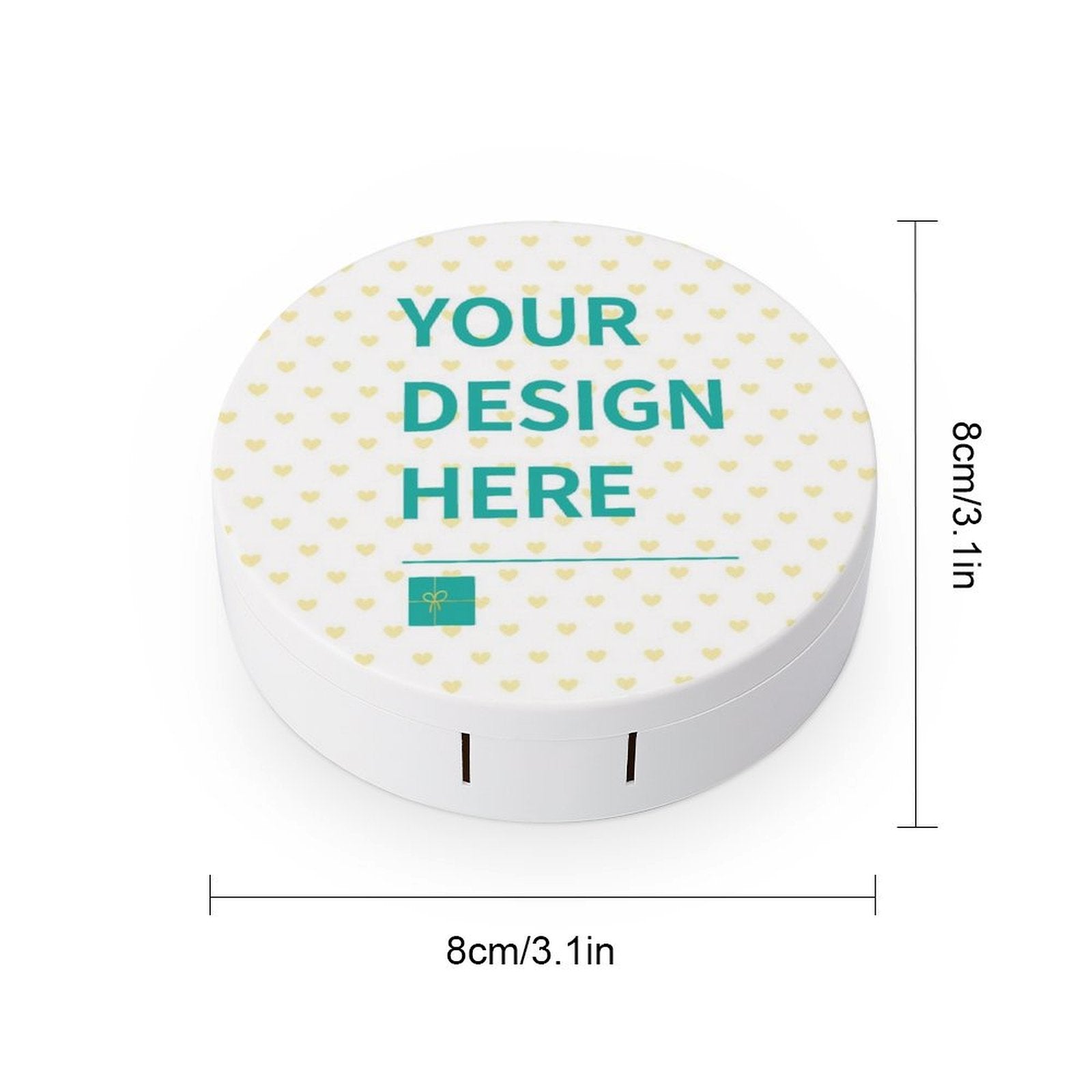 Customizable contact lens case with your design, perfect for travel and daily use. Personalized contact box.