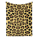 Leopard print flannel blanket, soft and warm, perfect for indoor and outdoor use.