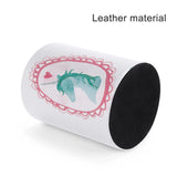White PU leather pen/pencil holder with unicorn design, ideal for office, school, or home desk organization.