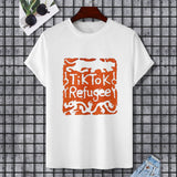 White Gildan unisex T-shirt with TikTok Refugee design.