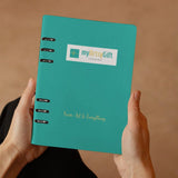 MyArtsyGift teal PU leather loose-leaf notebook, perfect for note-taking, office and school supplies, From Art to Everything
