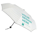 Customizable 3-Fold Umbrella with Heart Pattern - Your Design Here, UV resistant, waterproof. Great gift idea.