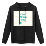 Men's black sweatshirt with customizable design area, personalized clothing from MyArtsyGift