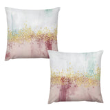 Set of 2 square pillow cases with abstract art; soft plush fabric, home decor accents