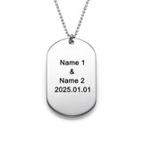 Custom Engraved Dog Tag Necklace for Men/Women - Silver Pendant