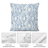 Blue dotted pattern plush pillow cover for sofa, soft plush fabric, with an invisible zipper for easy removal