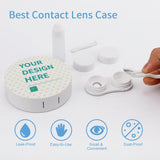 Custom contact lens case with mirror, personalized design, travel-friendly, and features leak-proof, easy-to-use